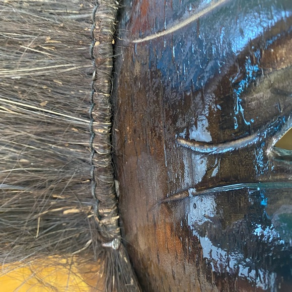 Vintage Handcrafted Black Wooden Mask from Indonesia - Picture 2 of 4